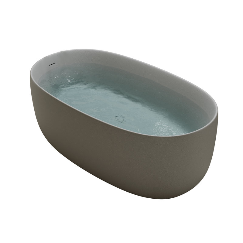 Baignoire de trempage autoportante 51 pouces, Terrazzo gris