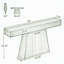 Console 63 po, table d'entrée de style campagnard avec base trapézoïdale