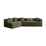 Modern Minimalist Curved Sofa With With 5 Pillows