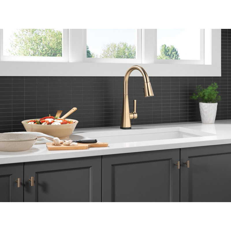 Lenta Touchless Kitchen Faucet with Touch Technology, Brushed Gold Kitchen Sink Faucet with Pull Down Sprayer, Single Hole, Champagne Bronze