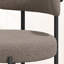 Dining Chairs Modern Teddy Fabric Upholstered Chairs with Curved Backrest and Black Metal Legs-938653895-937319350
