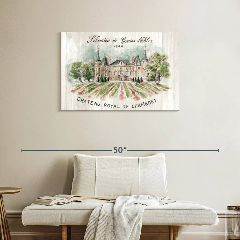 Lilie Chateau Chambort sur bois, H 24 po x l 36 po