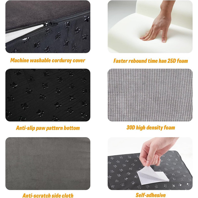 Rampe pour chien 5 pièces pour escalier pour petits chiens, escalier modulaire en mousse pour escalier avec bandes anti-dérapantes pour chien, chats