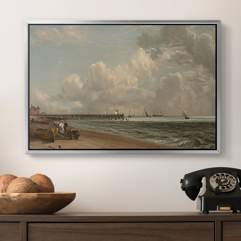 Yarmouth Jetty, 1822 - John Constable, toile tendue avec châssis, 16 x 24, Argent