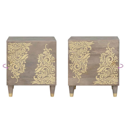 40cm W Solid Wood Bedside Table