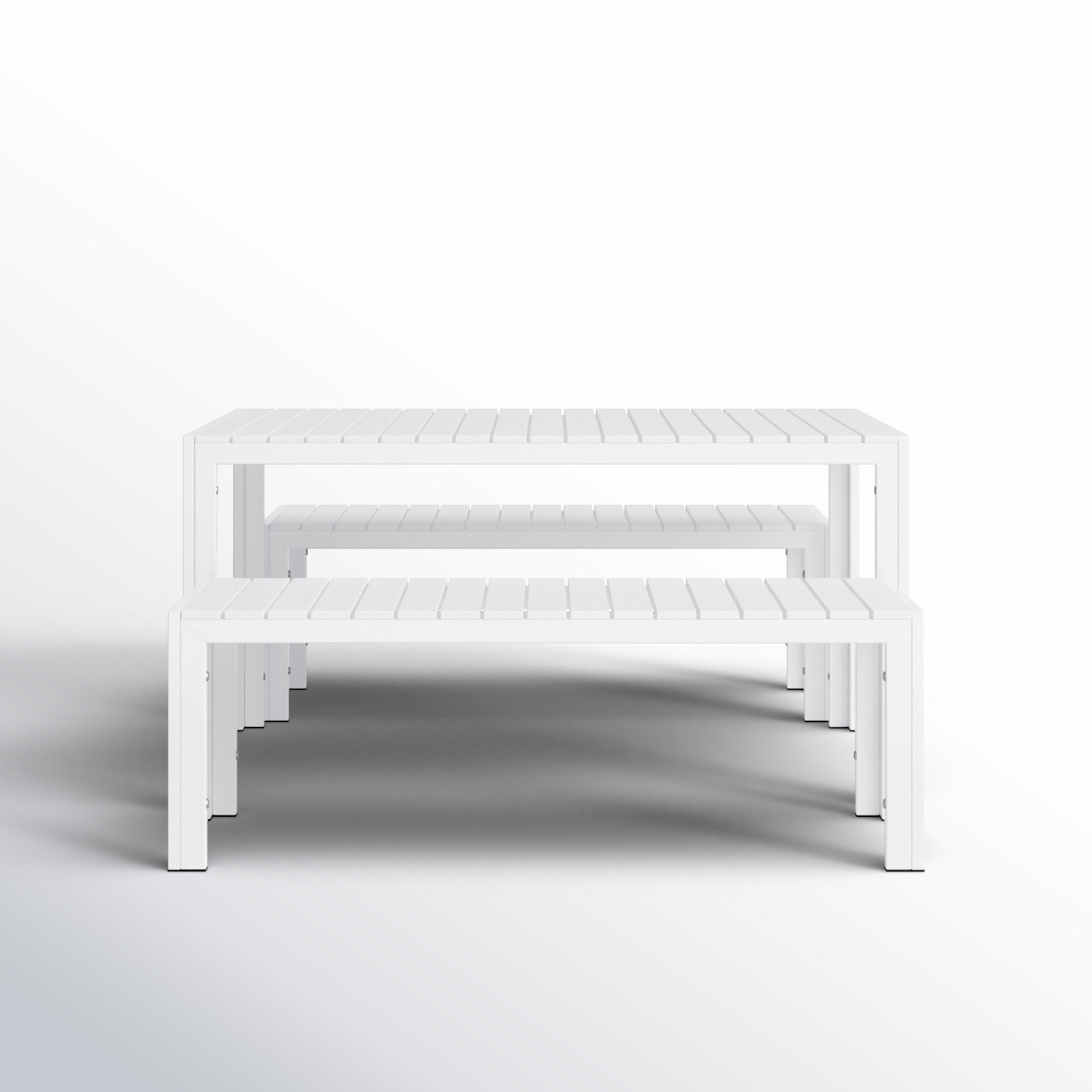 Joel 59'' Rectangular 6-Person Outdoor Dining Set, White