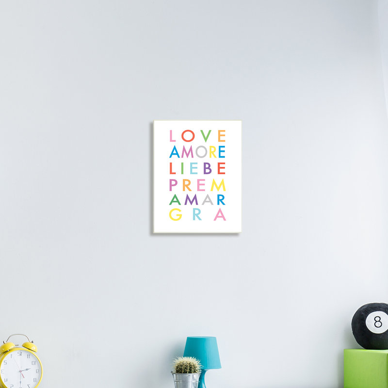 Love romantique, phrases - art textuel, Plaque murale, H 19 po x l 13 po