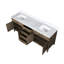 Meuble-lavabo double en chêne blanc 80 po X P 22 po D, avec plateau en marbre de Carrare-117980275