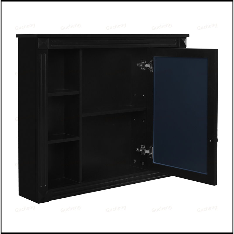 Meuble-lavabo à fermeture en douceur 36 po avec miroir, Noir
