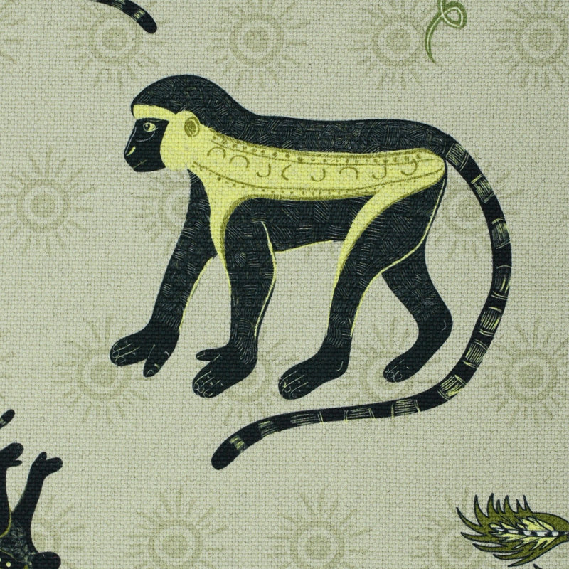 Monkey Palm Heavyweight Linen Fabric, Savannah
