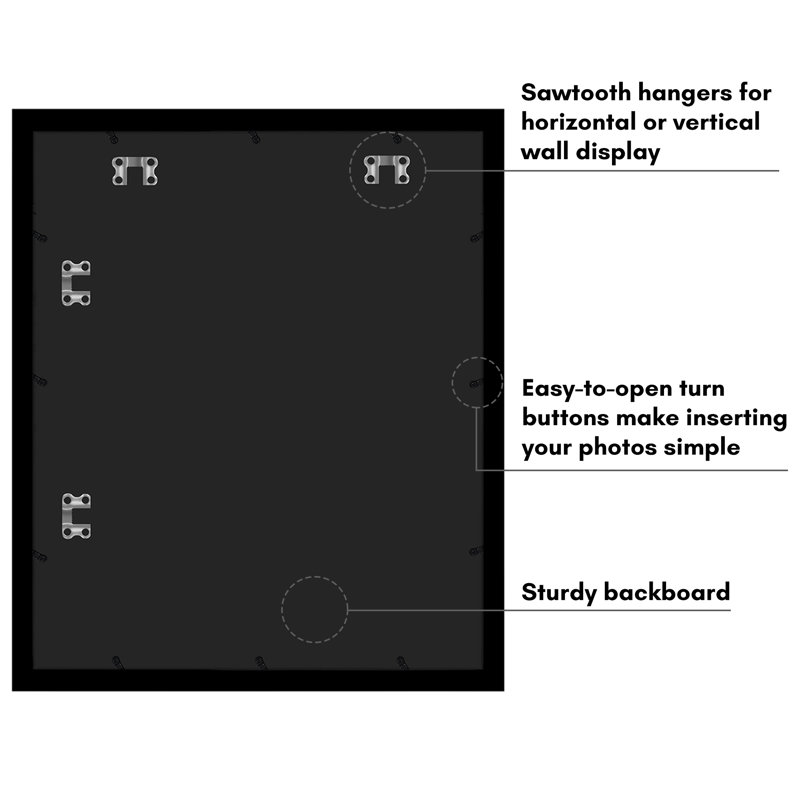 Black Wooden Poster Frame with Plexiglass Cover, 20x24