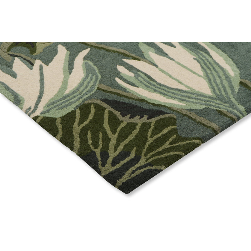 Hand Tufted Wool Floral Area Rug, Rectangle 5'7" x 7'10"