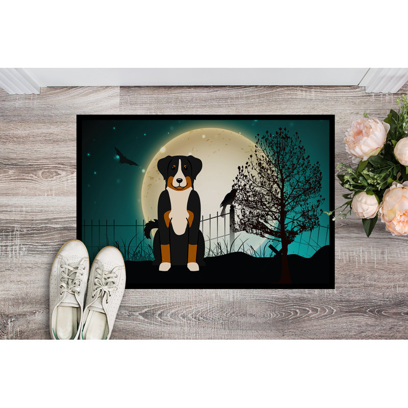 Tapis d'entrée antidérapant Cenno Halloween Appenzeller Sennenhund, Rectangle 2 pi x 3 pi