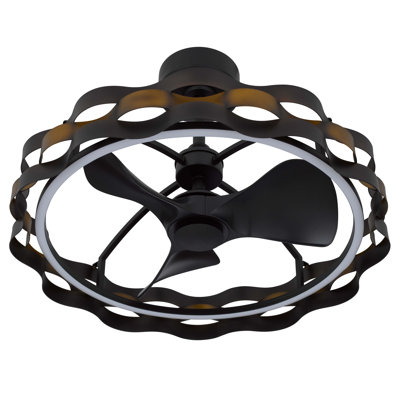 Cal Lighting Arroyo Ultra Quiet LED Ceiling Fan Light With Remote Control Dark Bronze 19" H