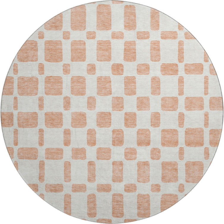 Premium Machine Washable Prisco Peach Rug