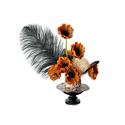 Artificial Flowers Poppy Silk Bouquet With Vase