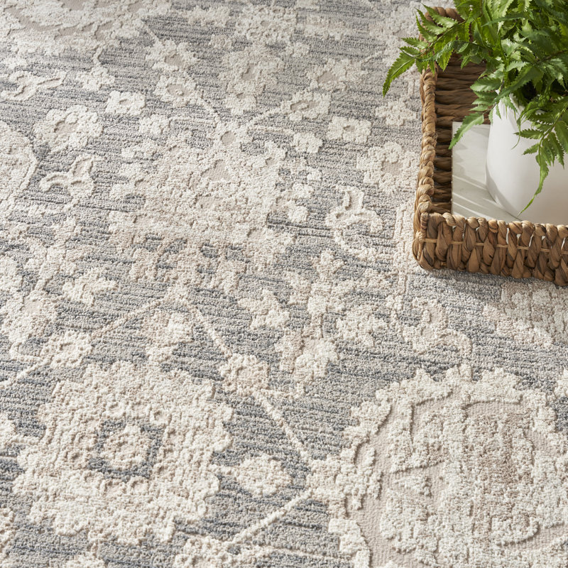 Tapis d'intérieur gris anthracite Charlton Home® Dezlynn, Rectangle 5 pi 3 po x 7 pi 3 po