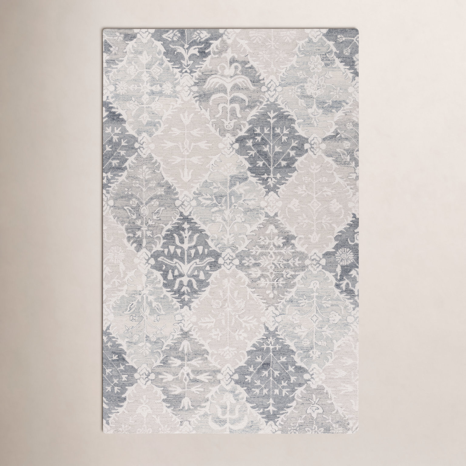 Garvin Hand-Tufted Wool Floral Rug, Rectangle 5' x 8'