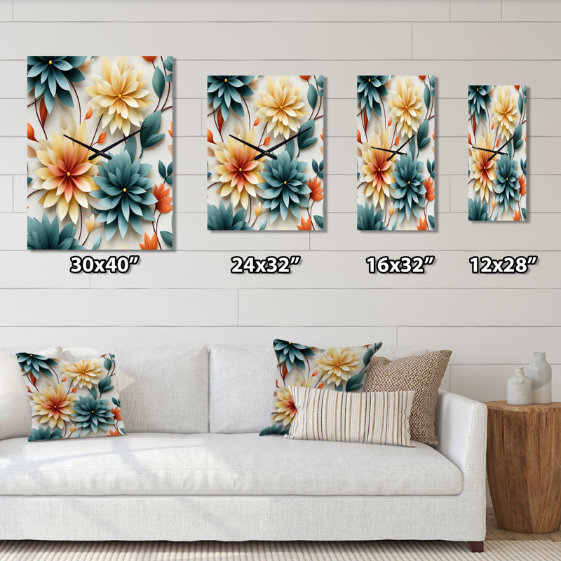 Jaquanna - Horloges murales florales, Très petit