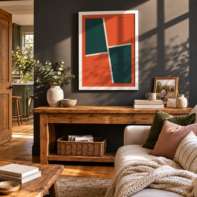 Coloured Blocks Geometric - Print, A3 - 42.0 x 29.7 cm, White