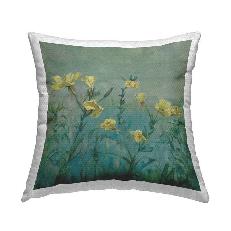 Buttercup Flower Field Printed Outdoor Throw Pillow Design by Graham Reynolds