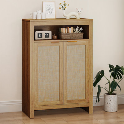  Rangement pour chaussures en rotin, range-chaussures avec tablettes réglables