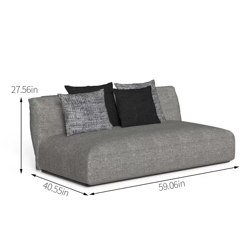 Balcony Leisure Courtyard Patio Sofa 59.06'' Wide Rectangle Loveseat with Cushions