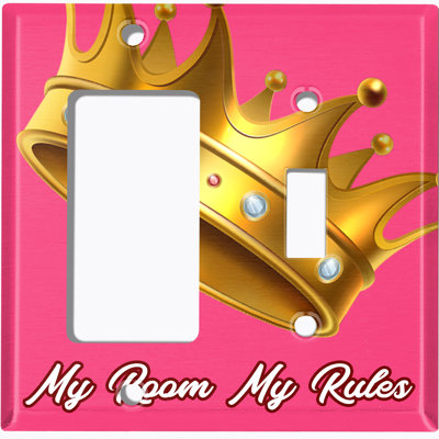 Plaque murale d'interrupteur à bascule rose My Gang My Rules Princess