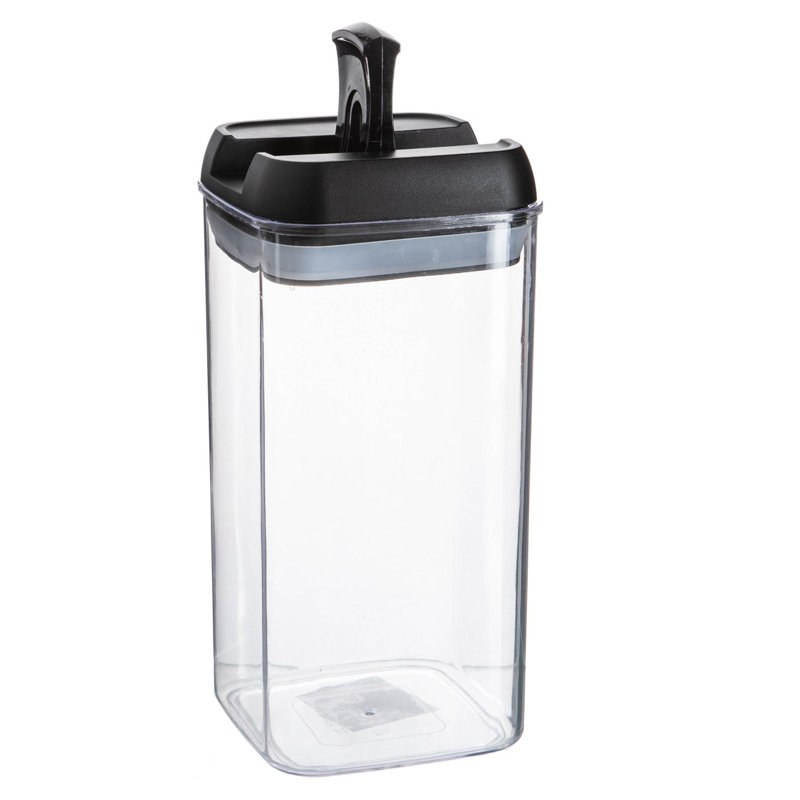 Argon Tableware - Food Storage Container with Flip Lock Lid, Black, 20.5cm H x 10cm W x 10cm D