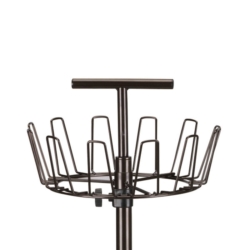 4‑Tier Revolving Shoe Tree with Heavy‑Duty Steel Frame Stabilized Weighted Base and Holds 24 Pairs of Shoes Antique Bronze