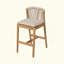 Tabouret d'extérieur en bois de teck avec coussin, ensemble de 2