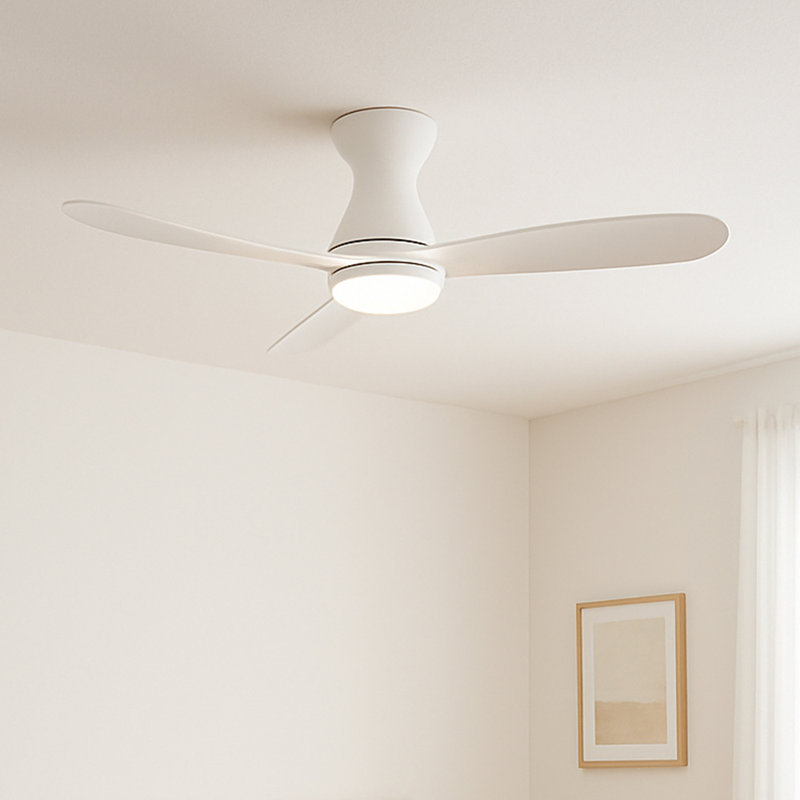 Swell Flush Illuminated 56" Integrated LED Smart Fan w/ HIRO Remote, White