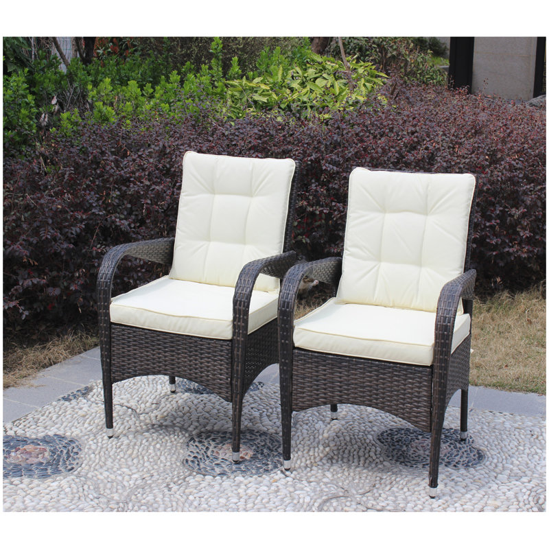 Chaises de salle à manger 2 pièces avec coussins Liberatore (coussin beige)