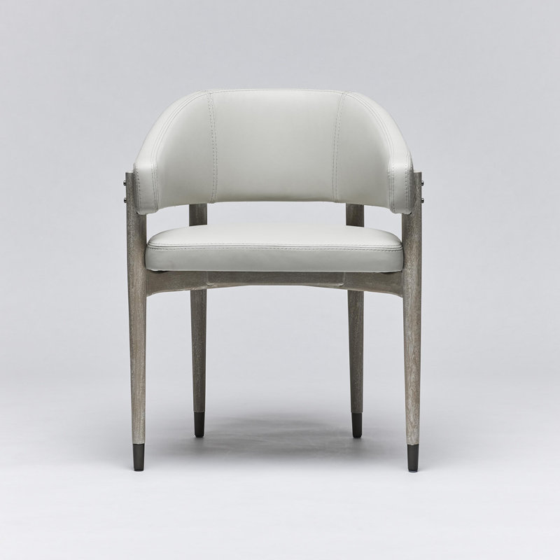 Chaise avec accoudoirs en cuir Cheshire, Gris falaise