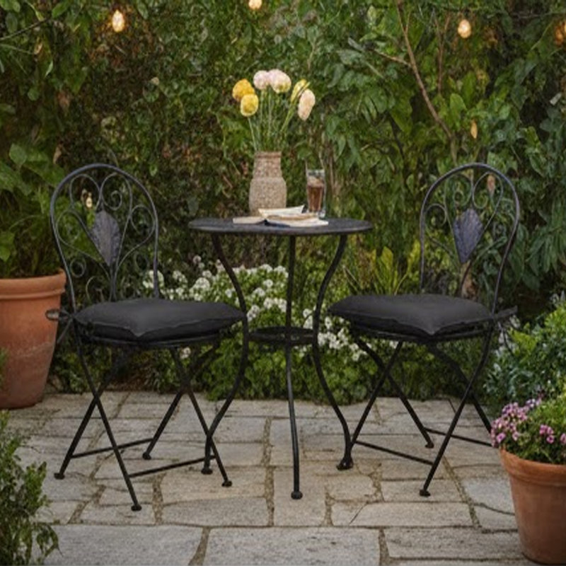 Coussins de patio pour l'extérieur Zia 4Pc, capitonnés, tissu Oxford, Noir, noir, noir, noir
