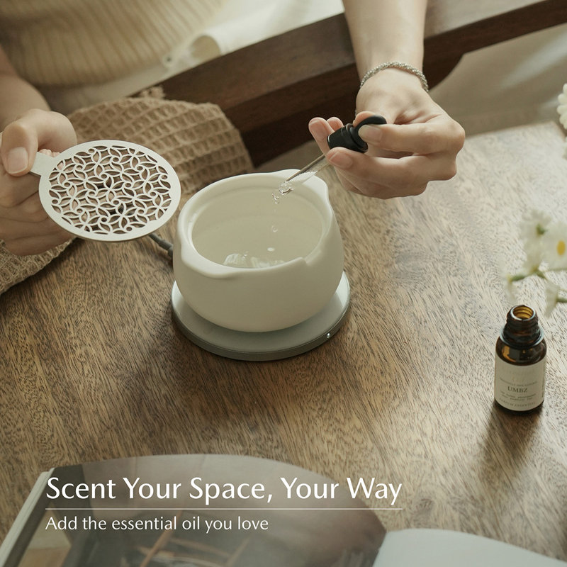 Jun Self-Heating Diffuser Set - Jasmine White, White