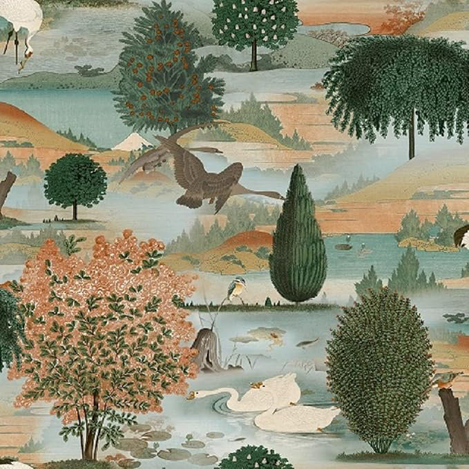 Otha 10m x 53cm Wallpaper Roll, Green