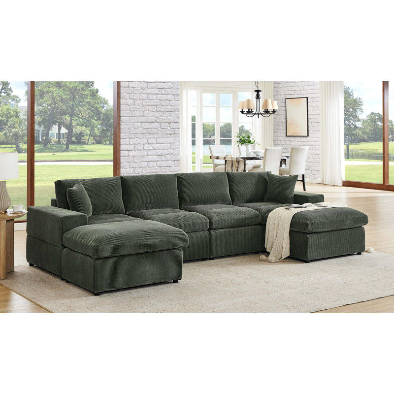 Grand modulaire réversible avec repose-pieds Tondreau Massasoit, Vert forêt