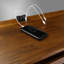 Bureau pliable avec coulissant et port USB - brun chaud