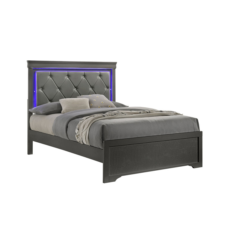 Mylhana Upholstered Standard Bed, Gray, Twin