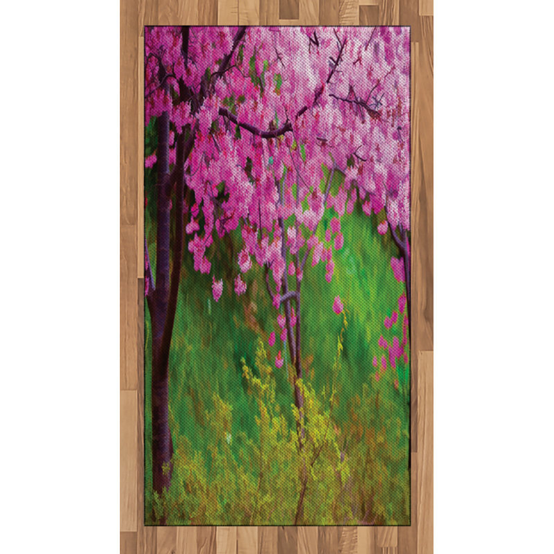 Floral High Density Long Fiber Poly Threads Decorative Area Rug Carpet, Rectangle 2'7" x 5'