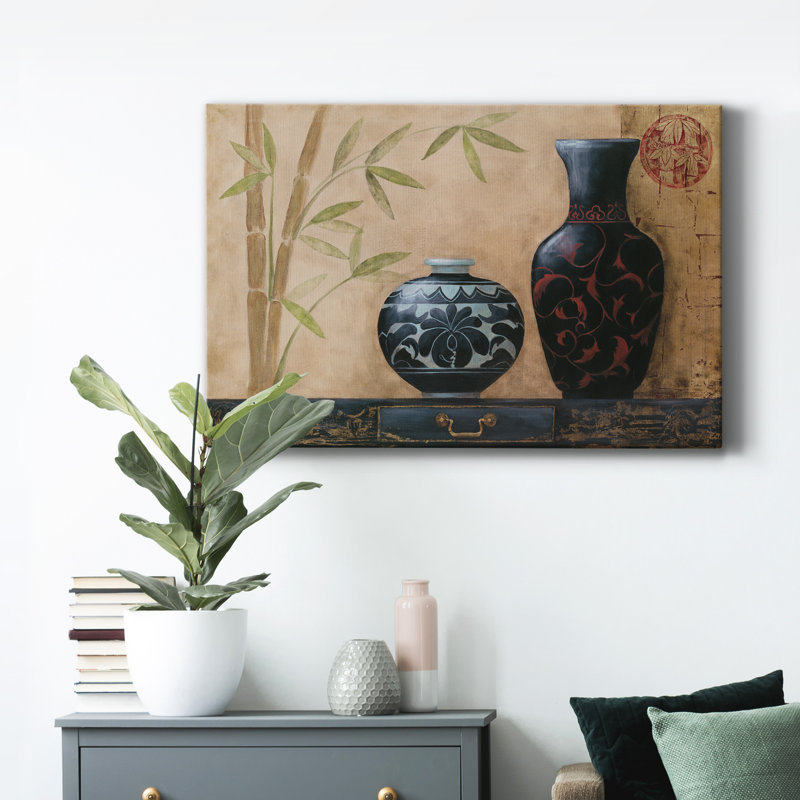 Asian Calm II - peinture sur toile tendue, H 12 po x l 8 po x P 1 po