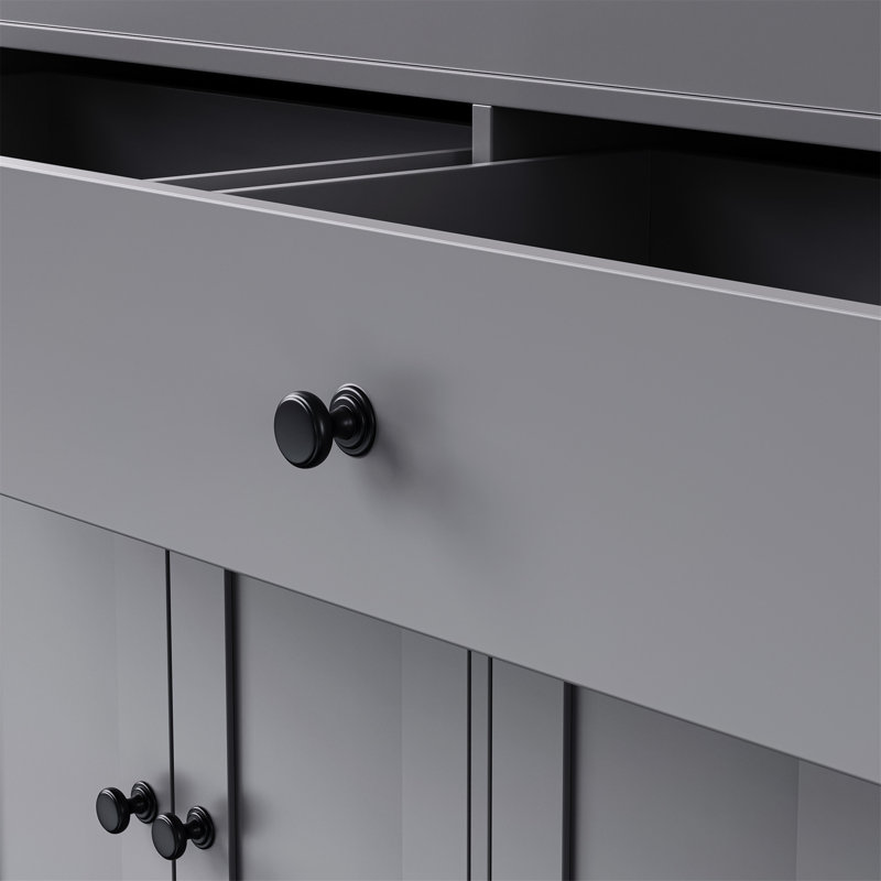 Versatile Kitchen Island and Extendable Dining Table Combo, Grey