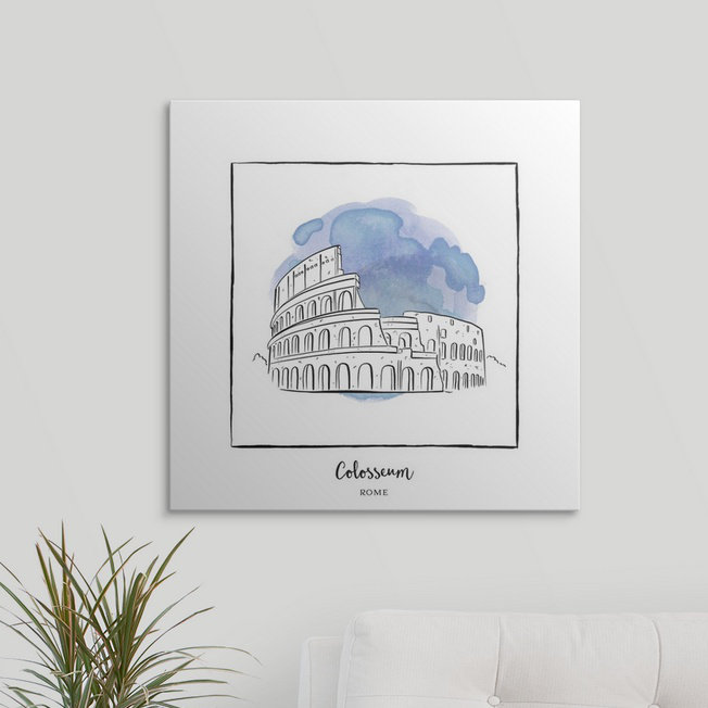 « colosseum-brushstroke édifices », impression, H 35 po x l 35 po x P 1,5 po, Toile