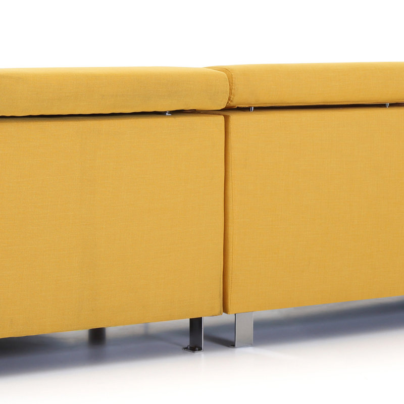 Canapé modulaire longue durée (sans repose-pieds) (modulaire), Tissu jaune