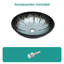 Lavabo vasque en verre trempé craquelé artistique avec bonde escamotable, meuble-lavabo de salle de bain ovale en verre trempé