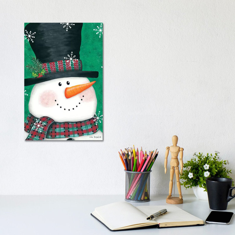 Portrait Snowman by Lisa Kennedy - Wrapped Canvas Print, 20.32 cm H x 30.48 cm W