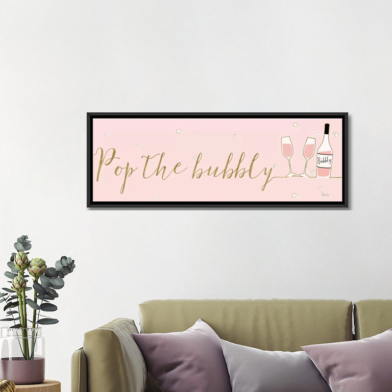 Reproduction d'art graphique sur toile «Under soulignée III rose» par Véronique Charron, H 16 po x l 48 po x P 1,5 po
