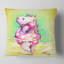 Mignon hippopotame qui nage - Coussin imprimé animal-29516980-29516984