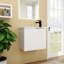 Petit meuble-lavabo de 22 pouces avec lavabo en céramique, fixation murale, porte à fermeture en douceur, meuble-lavabo tendance et élégant pour la salle de bain